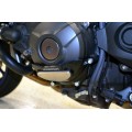 WOODCRAFT Yamaha FZ-09 (MT-09), FJ-09 Tracer, and XSR900 LHS Stator Cover Protector Assembly-Black with Rubber Pad and Skid Plate Kit