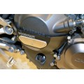 WOODCRAFT Yamaha FZ-09 (MT-09), FJ-09 Tracer, and XSR900 RHS Clutch Cover Protector Assembly Black  with Rubber Pad and Skid Plate Kit
