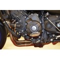 WOODCRAFT Yamaha FZ-09 (MT-09), FJ-09 Tracer, and XSR900 LHS Stator Cover Protector Assembly-Black with Rubber Pad and Skid Plate Kit