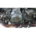 WOODCRAFT Yamaha FZ-09 (MT-09), FJ-09 Tracer, and XSR900 LHS Stator Cover Protector Assembly-Black with Rubber Pad and Skid Plate Kit