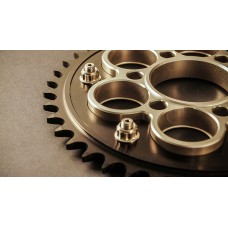 AEM FACTORY - DUCATI PURPLE ALUMINUM 6 HOLE QUICK CHANGE SPROCKET CARRIER w/ TI NUTS