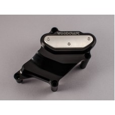 WOODCRAFT Yamaha FZ-07 (MT07) RHS Water Pump Cover - Black Anodized with Rubber Pad and Skid Pad Plate Kit
