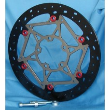 BRAKETECH 310MM X 6MM AXIS OVER-SIZE KIT W/ HARD ANODIZED CARRIERS  DUCTILE IRON FOR TRIUMPH DAYTONA 675/R (2006-12)