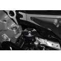 DBK Special Parts (Ducabike) Tri Blade Contrast Cut Billet Front Brake Reservoir Cap for the Ducati Hypermotard 821SP / 939SP, Supersport /S, Triumph Speed Triple 1200 RS /RR, & Rear Brake Reservoir Cap for DucatiXDiavel / Diavel 1260