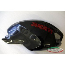 CARBONVANI - DUCATI MONSTER M1100 / M796 / M696 CARBON FIBER RH FUEL TANK SIDE PANEL WITH FRAME AND MESH - OLD