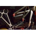 DBK Special Parts (Ducabike) Tri Blade Contrast Cut Billet Frame Plugs for the Ducati XDiavel and Diavel 1260 DBK Special Parts (Ducabike) Tri Blade Contrast Cut Billet Frame Plugs for the Ducati XDiavel and Diavel 1260