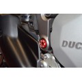 Ducabike Contrast Cut Billet Main Frame Caps (Swing arm pivot) for the Ducati Monster 1200 / 821, Supersport, and Scrambler Desert Sled