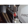 DBK Special Parts (Ducabike) Contrast Cut Billet Main Frame Caps (Swing arm pivot) for the Ducati Monster 1200 / 821, Supersport, and Scrambler Desert Sled DBK Special Parts (Ducabike) Contrast Cut Billet Main Frame Caps (Swing arm pivot) for the Ducati Monster 1200 / 821, Supersport, and Scrambler Desert Sled
