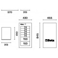 Beta Tools Model C38  Lr-Side Cab 7 Drawers Red