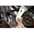 DBK Special Parts (Ducabike) Tri Blade Contrast Cut Billet Main Frame Caps for the Ducati XDiavel and Diavel 1260 DBK Special Parts (Ducabike) Tri Blade Contrast Cut Billet Main Frame Caps for the Ducati XDiavel and Diavel 1260