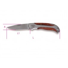 Beta Tools Model 1778  W-Foldaway Knife  Wooden Handle