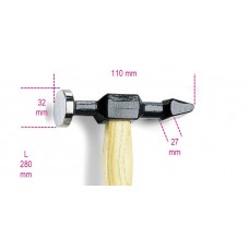Beta Tools Model 1359  T-Hammer Round Flat-Horizontal Pein