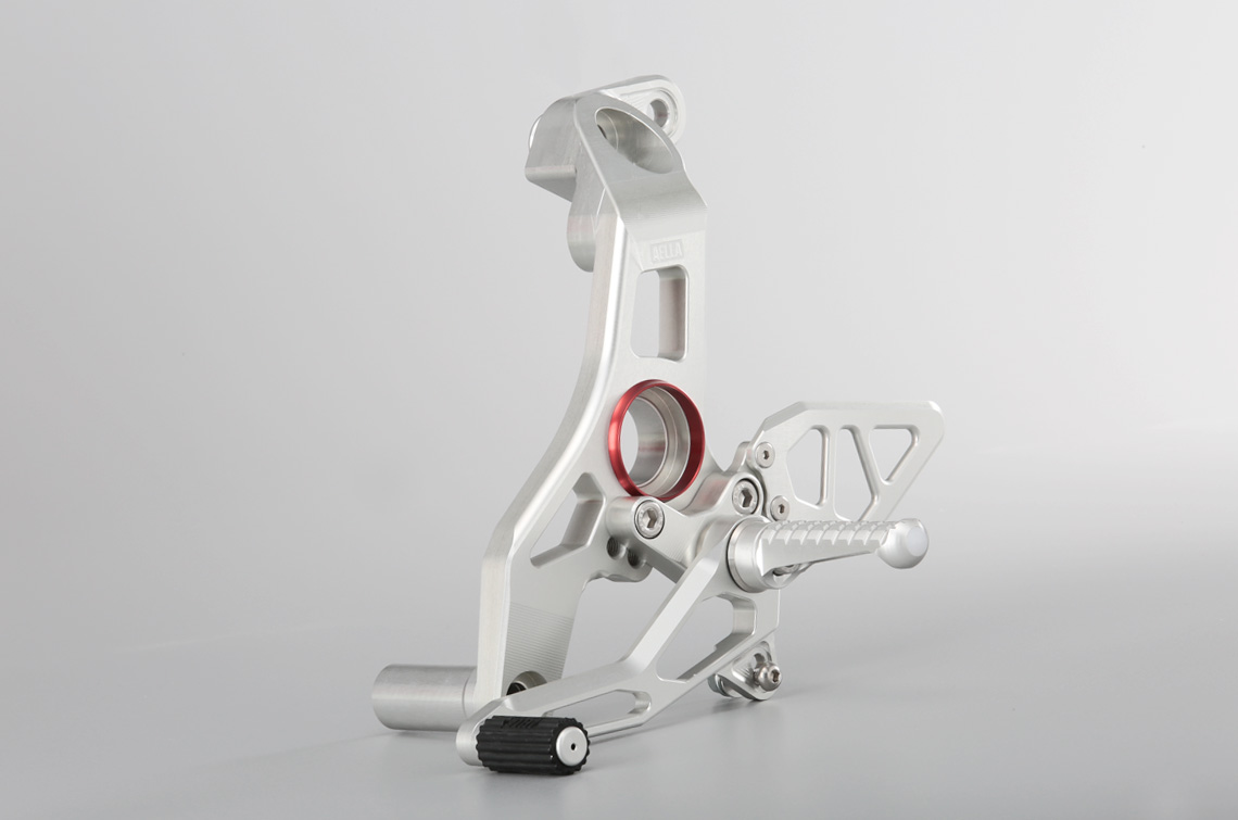 AELLA Riding Step Kit (Rearsets) for the Ducati Monster 1200R White/Black