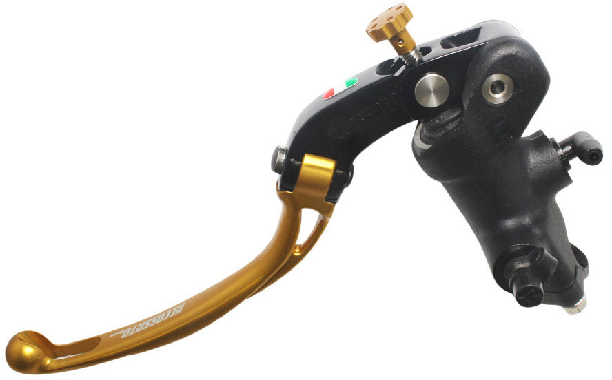 Accossato Clutch Master Cylinder 19x20 with black body, Folding Lever