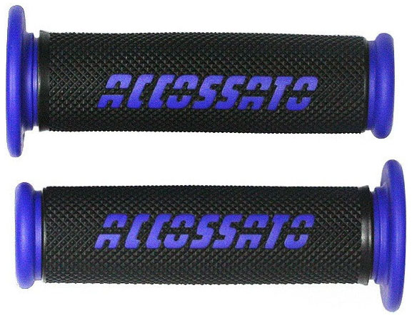 Accossato Couple of Racing Grips in Black Color with Colored Logo Accossato Couple of Racing Grips in Black Color with Colored Logo