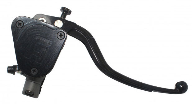 Accossato Radial Brake Master cylinder with integrated reservoir and folding lever, Piston 10.5 mm, for Offroad motorcycles, Scooters and Pitbikes Accossato Radial Brake Master cylinder with integrated reservoir and folding lever, Piston 10.5 mm, for Offroad motorcycles, Scooters and Pitbikes