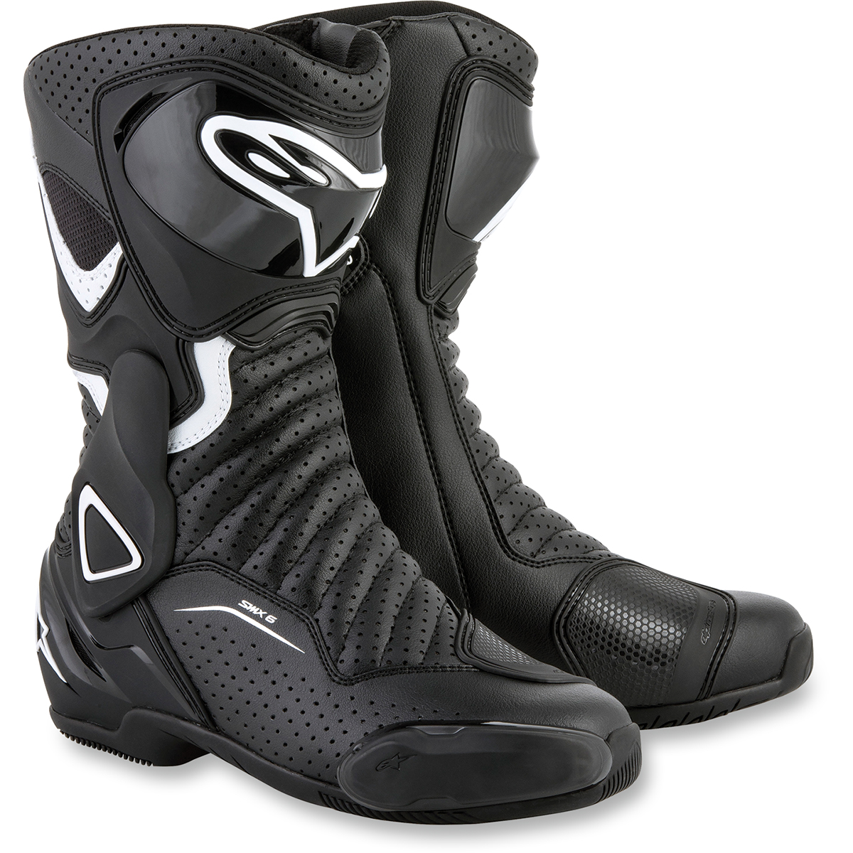 Jual Alpinestars SMX Plus Boots - Black White Yellow Fluo