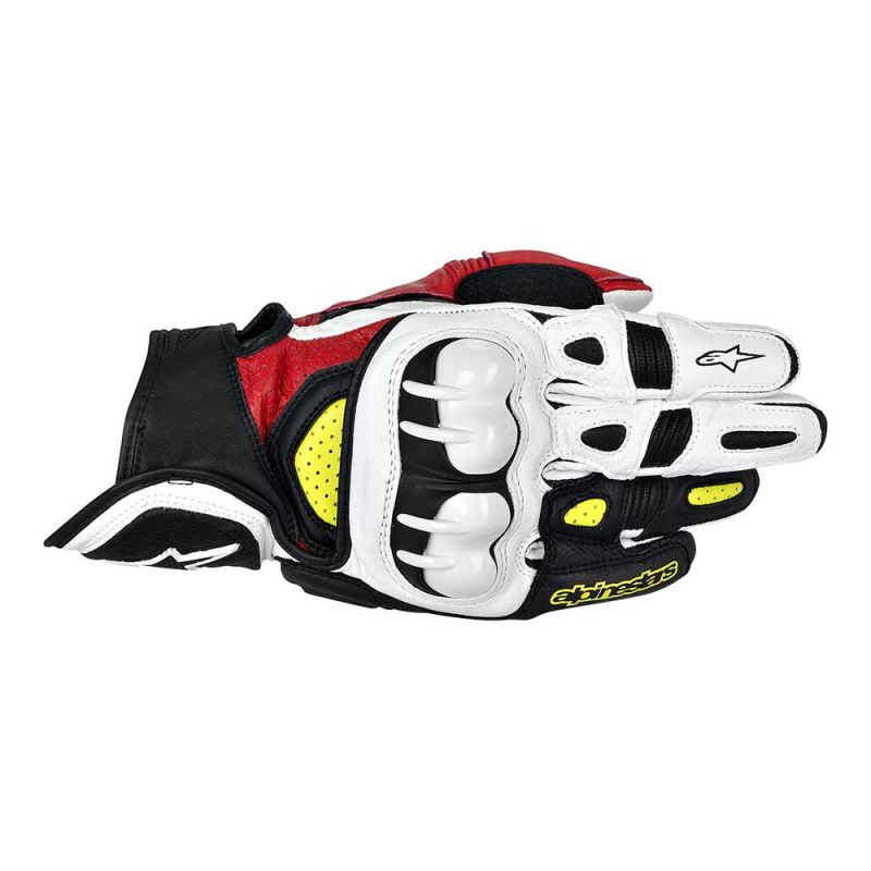 Men's Alpinestars AYC GP-X GPX Full Grain Leather Sport Glove Carbon Knuckle Blk 