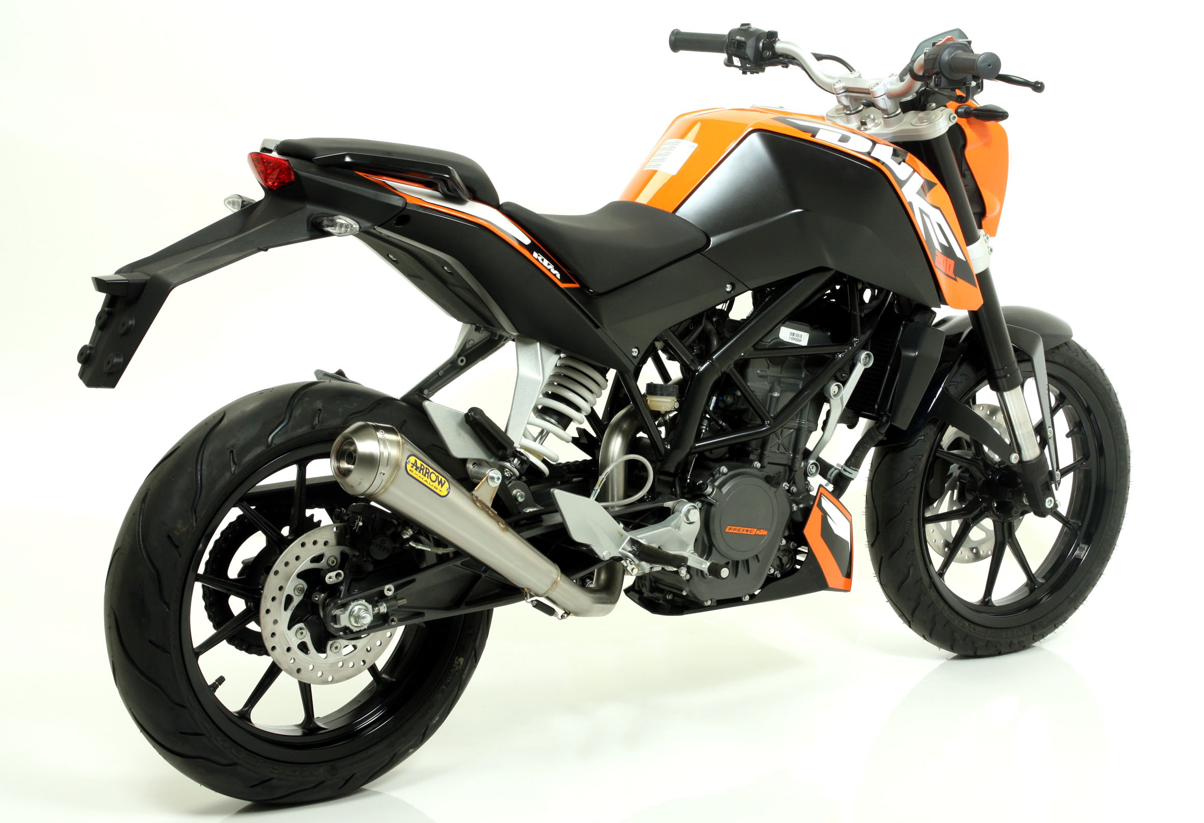 KTM スモールDUKE ARROWスリップオンサイレンサー ホワイト Arrow Exhausts for the KTM DUKE 200 2011/2014