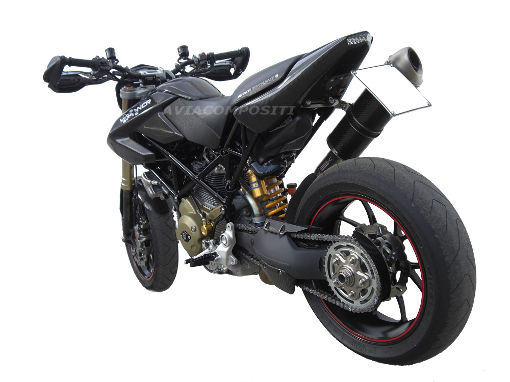 Carbon Fiber Tail For Ducati Hypermotard 1100-796 Twin Exhaust With Led Rear Light - Foto 7