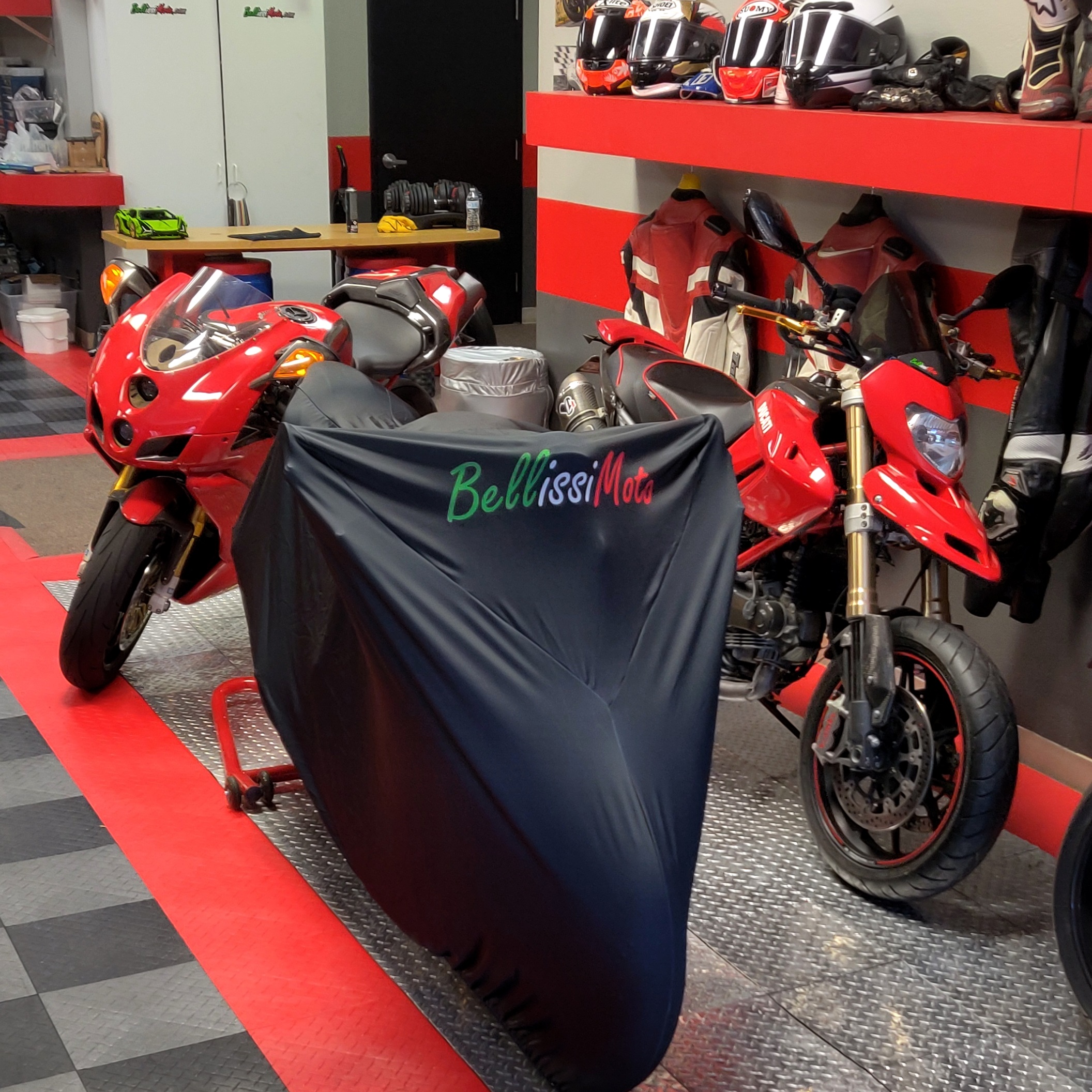 Indoor motorcycle clearance