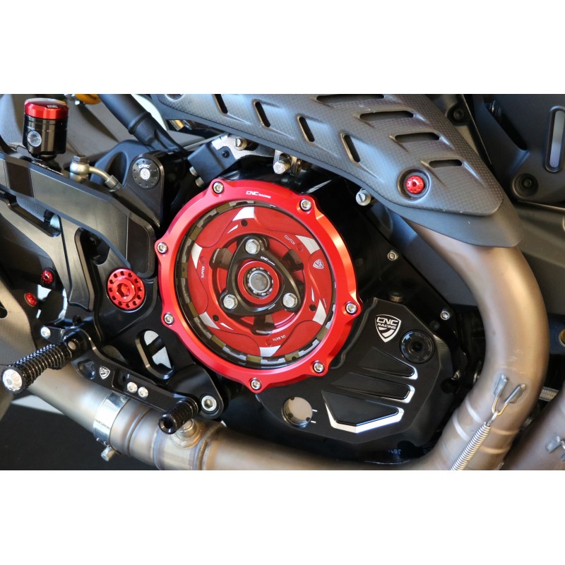 Ritzel Abdeckung Ergal CNC Rot CP01A Ducabike Ducati StreetFighter 2009 > 2014 