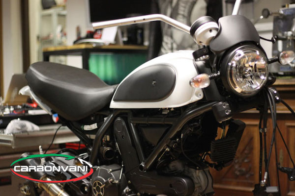 CARBONVANI DUCATI SCRAMBLER CARBON FIBER HEADLIGHT FAIRING RACING