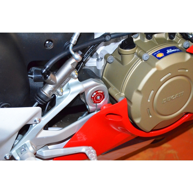 DBK Special Parts (Ducabike) Contrast Cut Billet Swingarm Pivot (main frame) Caps for the Ducati Panigale / Streetfighter V4 / S / R / Speciale DBK Special Parts (Ducabike) Contrast Cut Billet Swingarm Pivot (main frame) Caps for the Ducati Panigale / Streetfighter V4 / S / R / Speciale