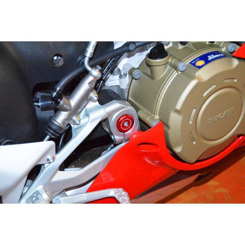 DBK Special Parts (Ducabike) Solid Color Billet Swingarm Pivot (main frame) Caps for the Ducati Panigale / Streetfighter V4 / S / R / Speciale DBK Special Parts (Ducabike) Solid Color Billet Swingarm Pivot (main frame) Caps for the Ducati Panigale / Streetfighter V4 / S / R / Speciale