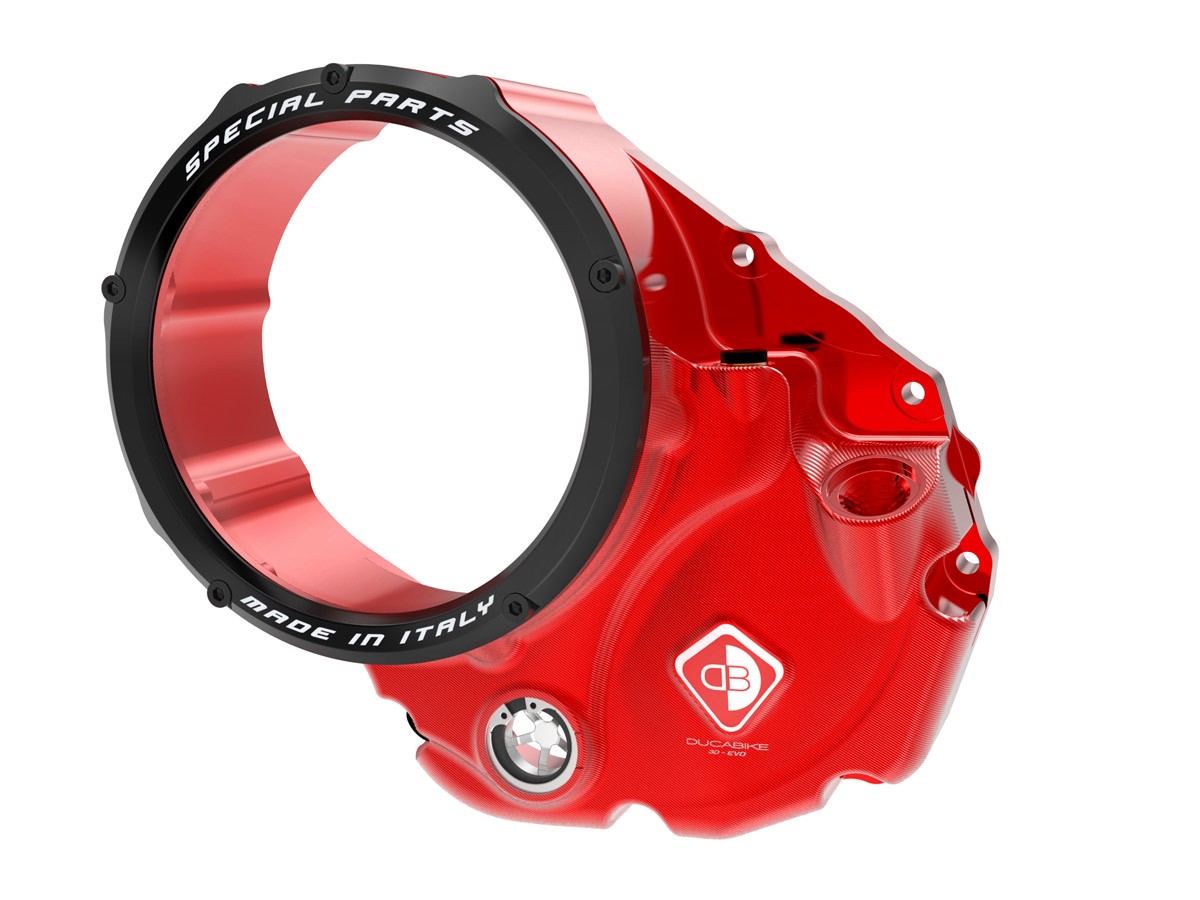 Ducabike NEW EVO3D Clear Wet Clutch Cover for the Ducati Hypermotard 821 (2015) / 939 / 950