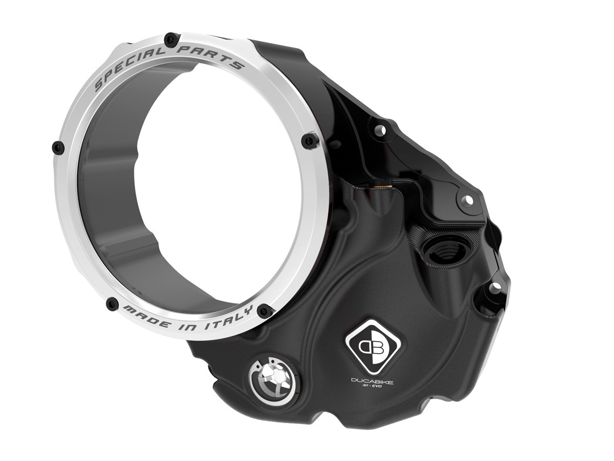 Ducabike NEW EVO3D Clear Wet Clutch Cover for the Ducati Hypermotard