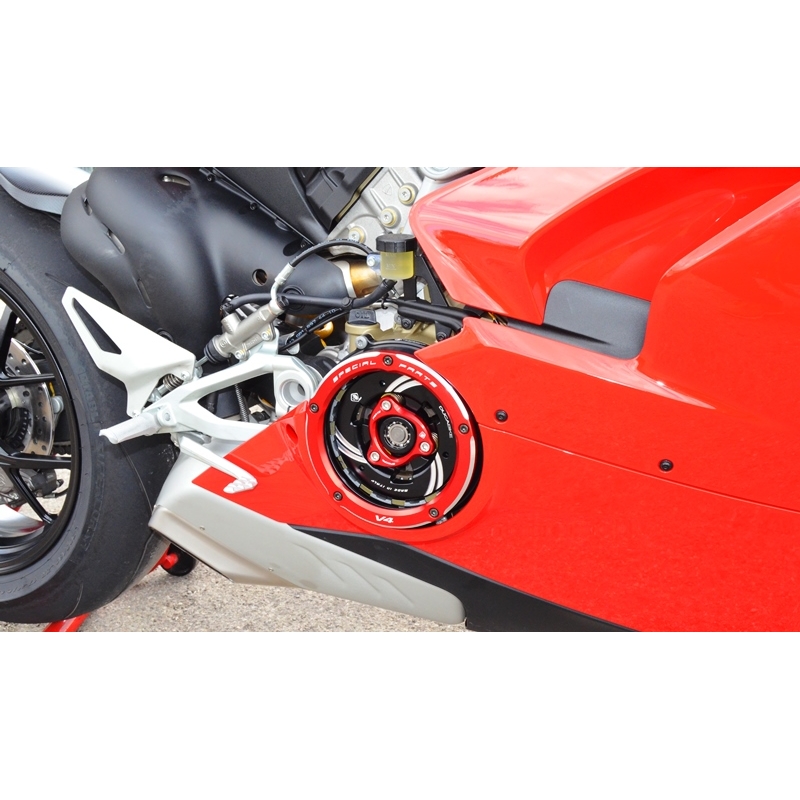 Ducabike Dual Color Clear Wet Clutch Cover for the Ducati Panigale