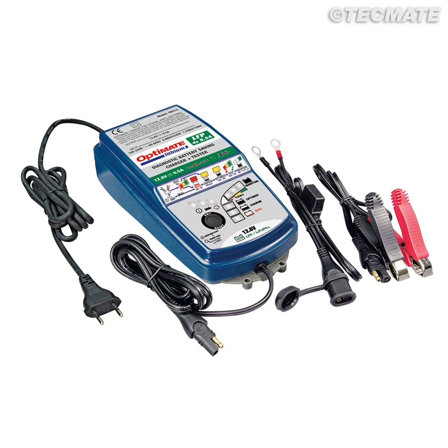 EarthX OptiMate 9.5 amp Lithium Battery Charger / Maintainer / Power