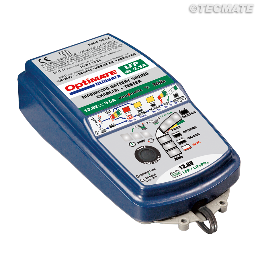 EarthX OptiMate 10 amp Lithium Battery Charger / Maintainer / Power Supply - Model TM-275 with BMS reset EarthX OptiMate 10 amp Lithium Battery Charger / Maintainer / Power Supply - Model TM-275 with BMS reset
