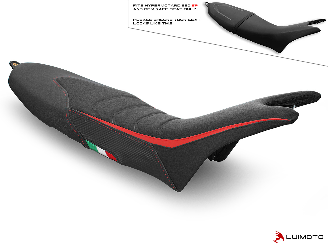 LUIMOTO Veloce Rider Seat Cover for the DUCATI HYPERMOTARD 950 SP 