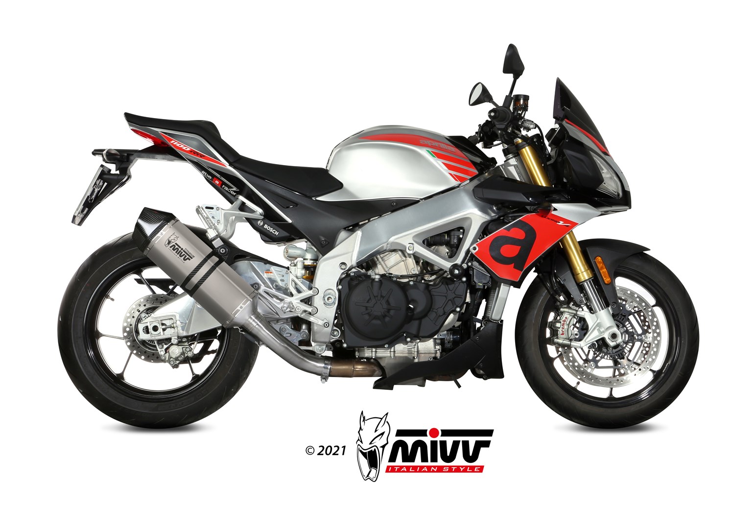 MIVV Slip-on, Speed Edge Titan, Standard Exhaust For Aprilia Tuono V4 1100 2018-2020 MIVV Slip-on, Speed Edge Titan, Standard Exhaust For Aprilia Tuono V4 1100 2018-2020