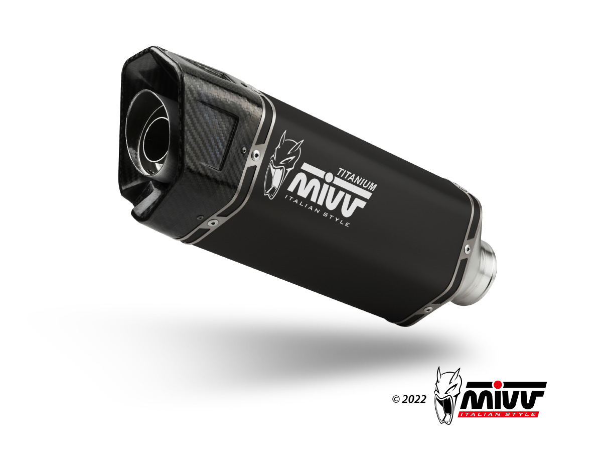 MIVV Slip-on, SR-1 Black Titanium, Standard Exhaust For Aprilia RSV4/Tuono V4 1100 2021-2023 MIVV Slip-on, SR-1 Black Titanium, Standard Exhaust For Aprilia RSV4/Tuono V4 1100 2021-2023