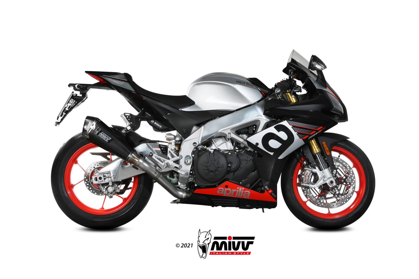 MIVV Slip-on, Delta Race Carbon, Standard Exhaust For Aprilia RSV4 1100 2017-2020 MIVV Slip-on, Delta Race Carbon, Standard Exhaust For Aprilia RSV4 1100 2017-2020
