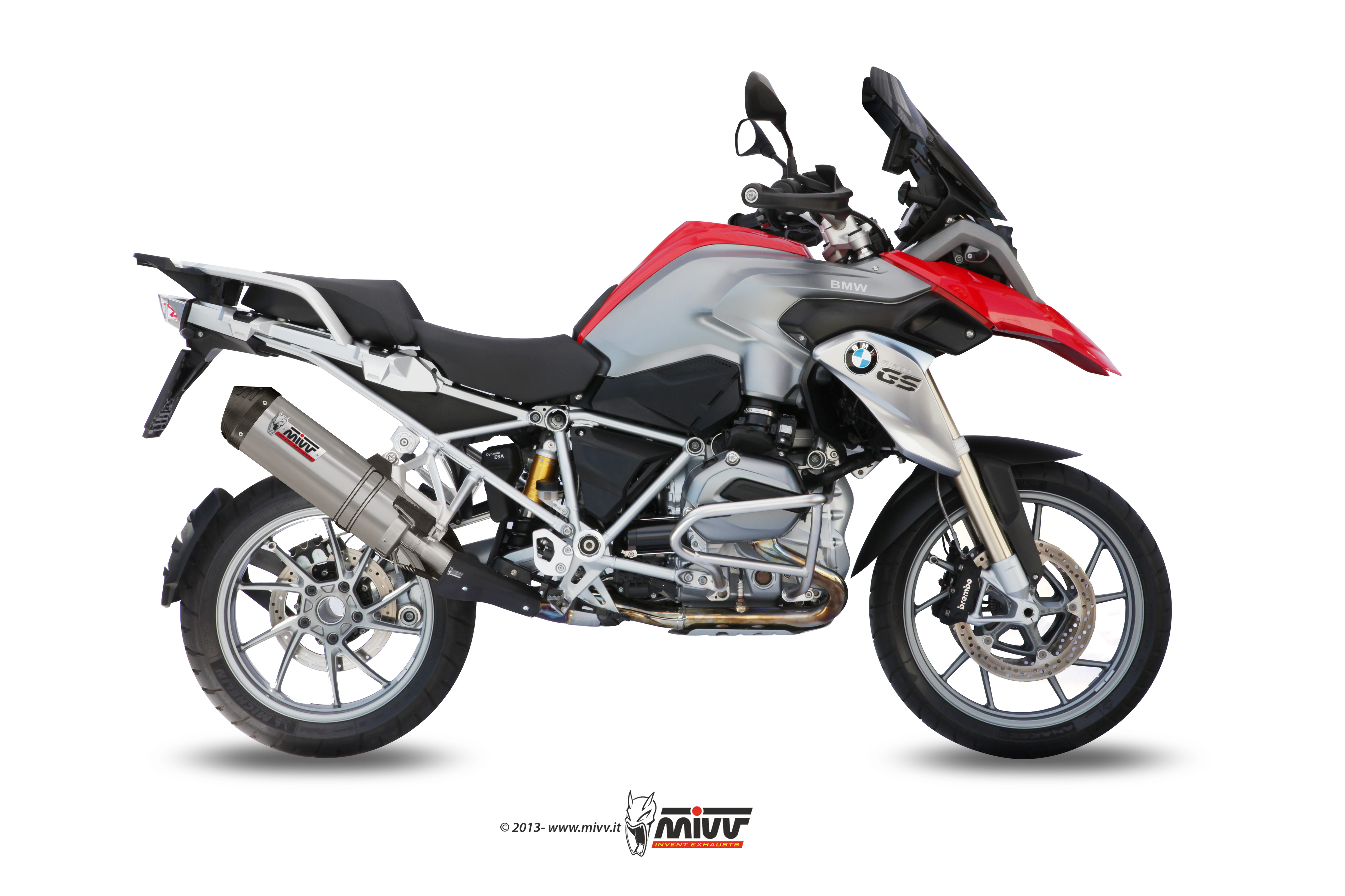 MIVV Slip-on, Oval Titan, Standard Exhaust For BMW R 1200 GS / Adventure 2013-2018 MIVV Slip-on, Oval Titan, Standard Exhaust For BMW R 1200 GS / Adventure 2013-2018