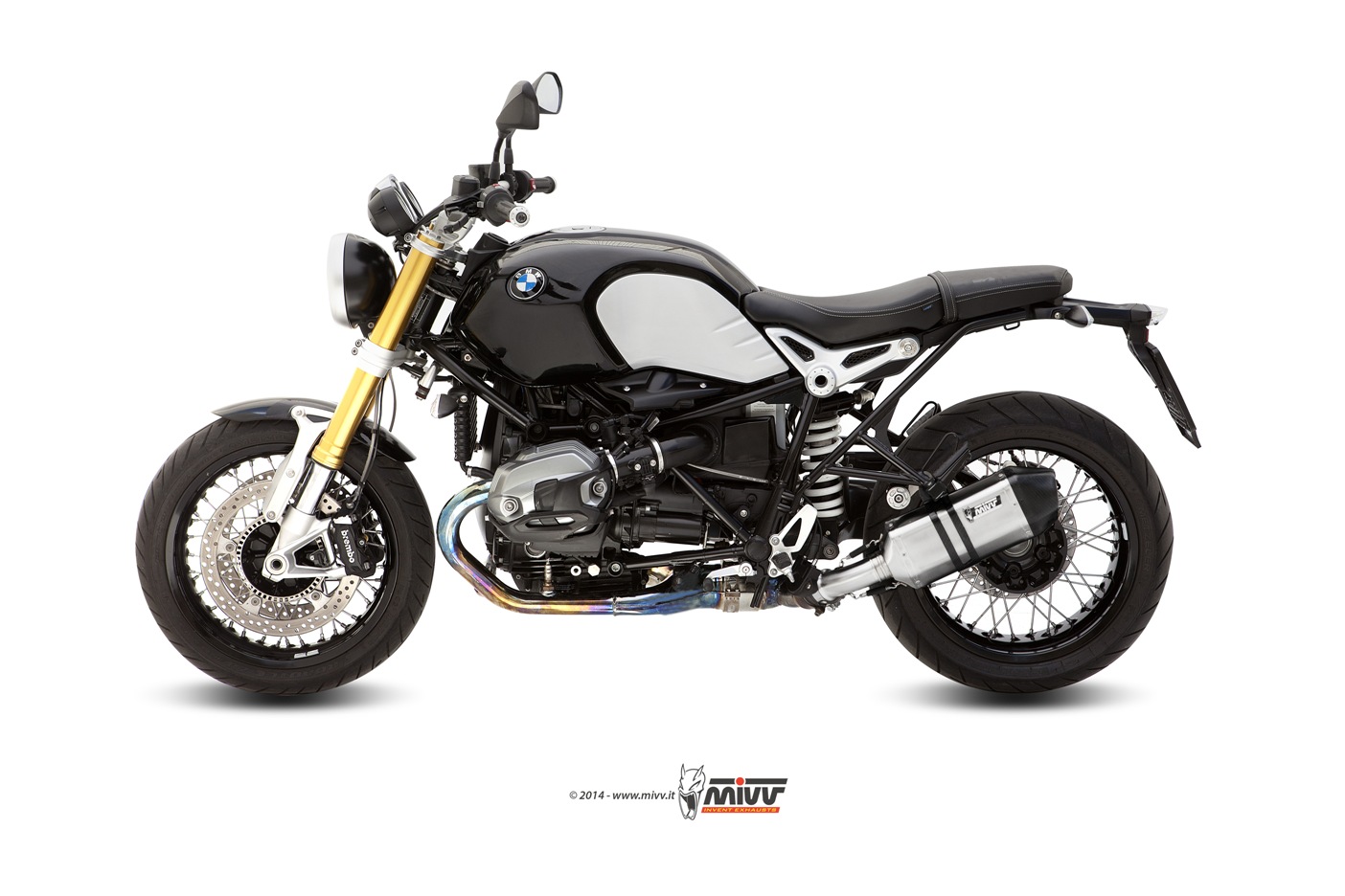 MIVV Slip-on, Speed Edge Stainless Steel, Standard Exhaust For BMW R NINE T 14-21 MIVV Slip-on, Speed Edge Stainless Steel, Standard Exhaust For BMW R NINE T 14-21