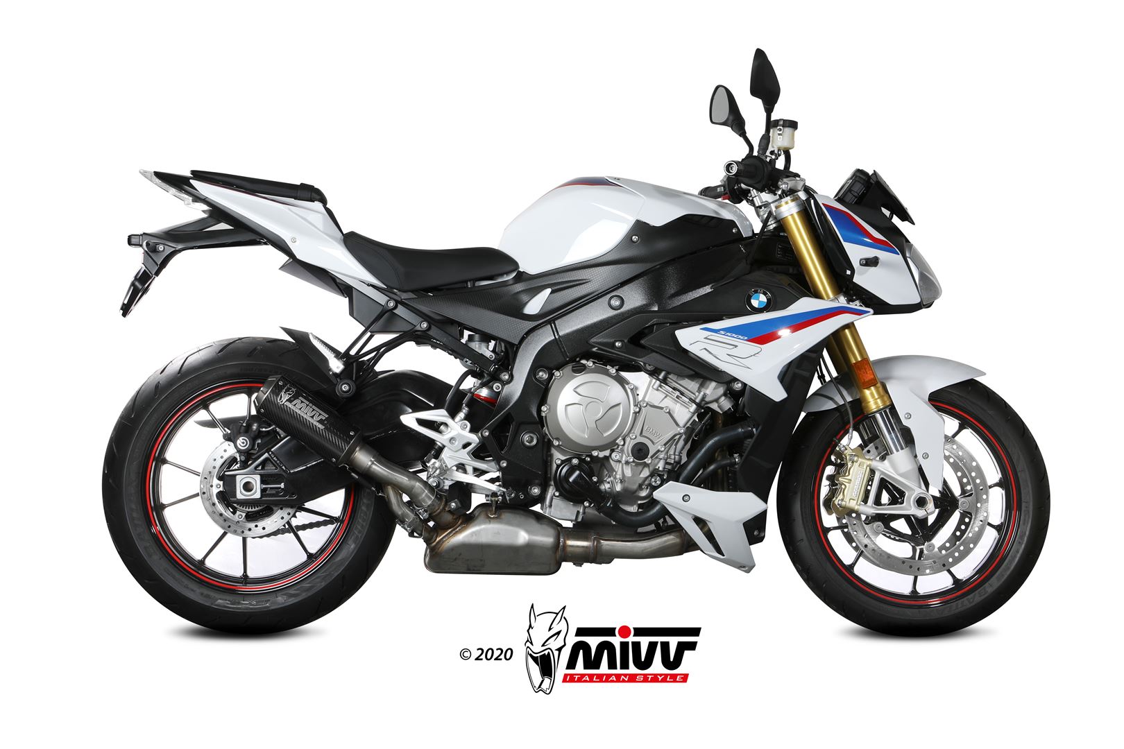 MIVV Slip-on, MK3 Carbon, Standard Exhaust For BMW S 1000 R 2017-2020 MIVV Slip-on, MK3 Carbon, Standard Exhaust For BMW S 1000 R 2017-2020
