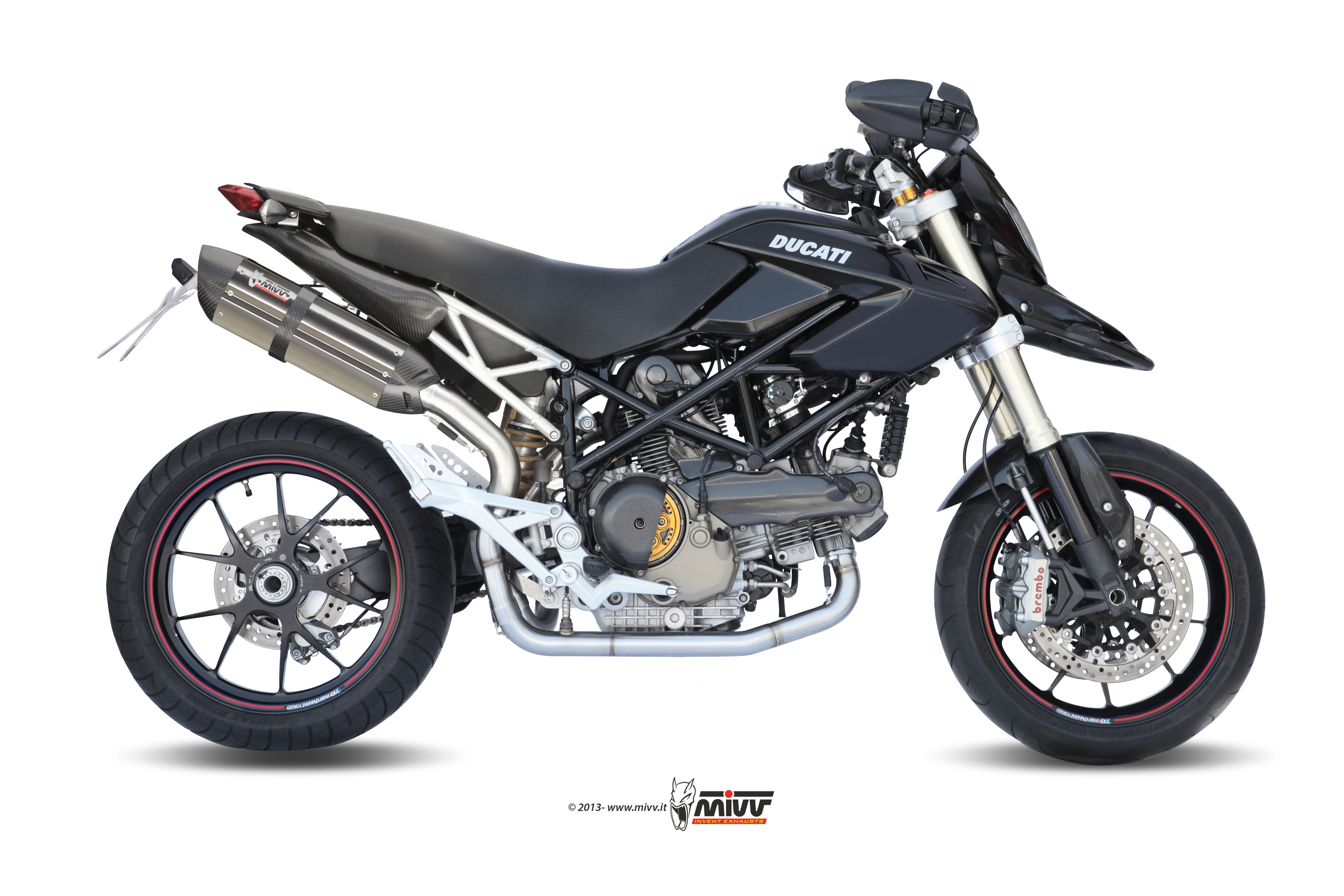 MIVV Slip-on, Suono Stainless Steel, Standard Exhaust For Ducati Hypermotard 1100 07-09, Hypermotard 1100 Evo 10-12 MIVV Slip-on, Suono Stainless Steel, Standard Exhaust For Ducati Hypermotard 1100 07-09, Hypermotard 1100 Evo 10-12
