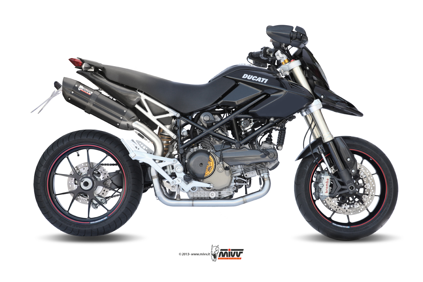 MIVV Slip-on, Suono Black, Standard Exhaust For Ducati Hypermotard 1100 07-09, Hypermotard 1100 Evo 10-12 MIVV Slip-on, Suono Black, Standard Exhaust For Ducati Hypermotard 1100 07-09, Hypermotard 1100 Evo 10-12