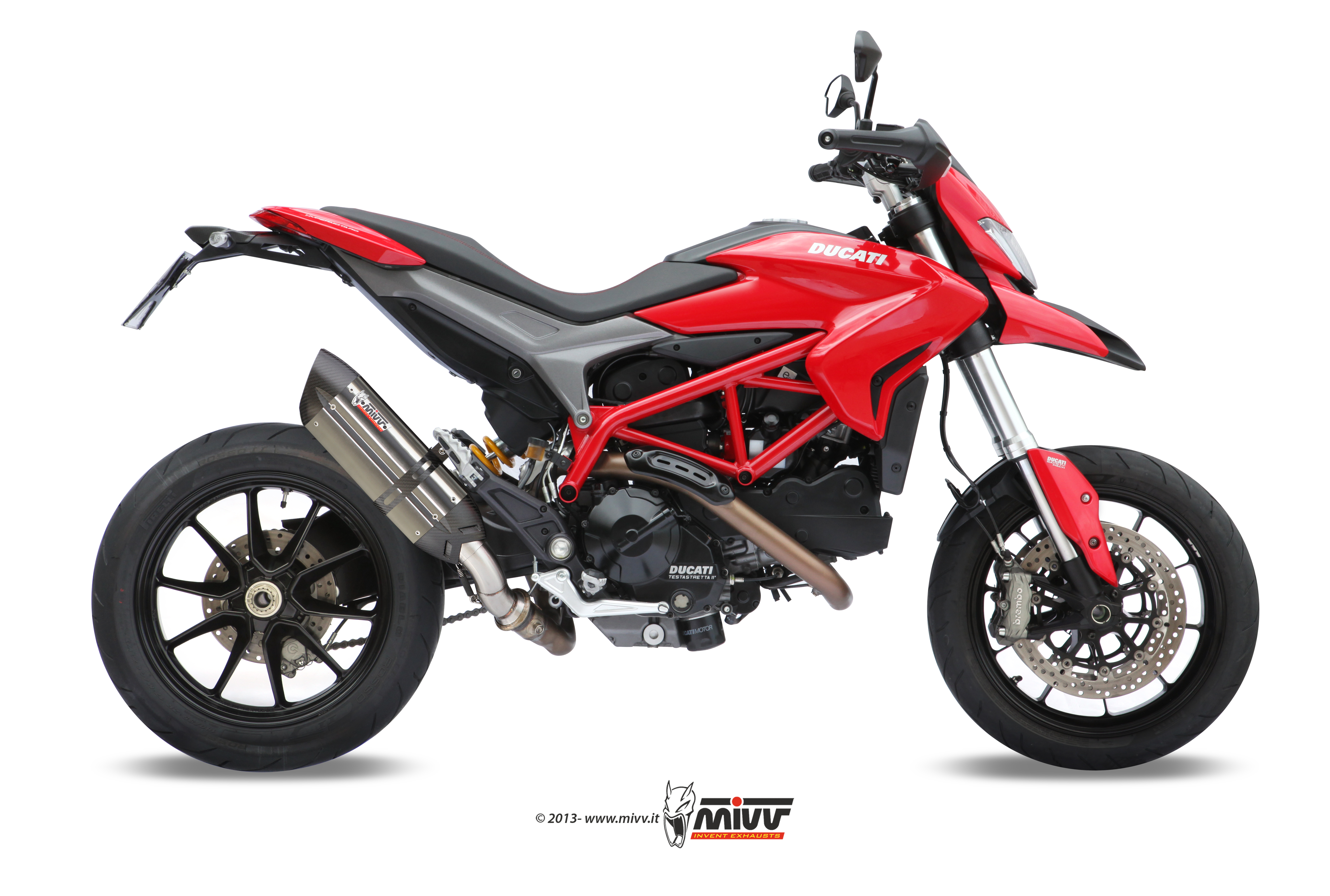 MIVV Slip-on, Suono Stainless Steel, Standard Exhaust For Ducati Hypermotard 821/Hyperstrada 821 2013-2015 MIVV Slip-on, Suono Stainless Steel, Standard Exhaust For Ducati Hypermotard 821/Hyperstrada 821 2013-2015