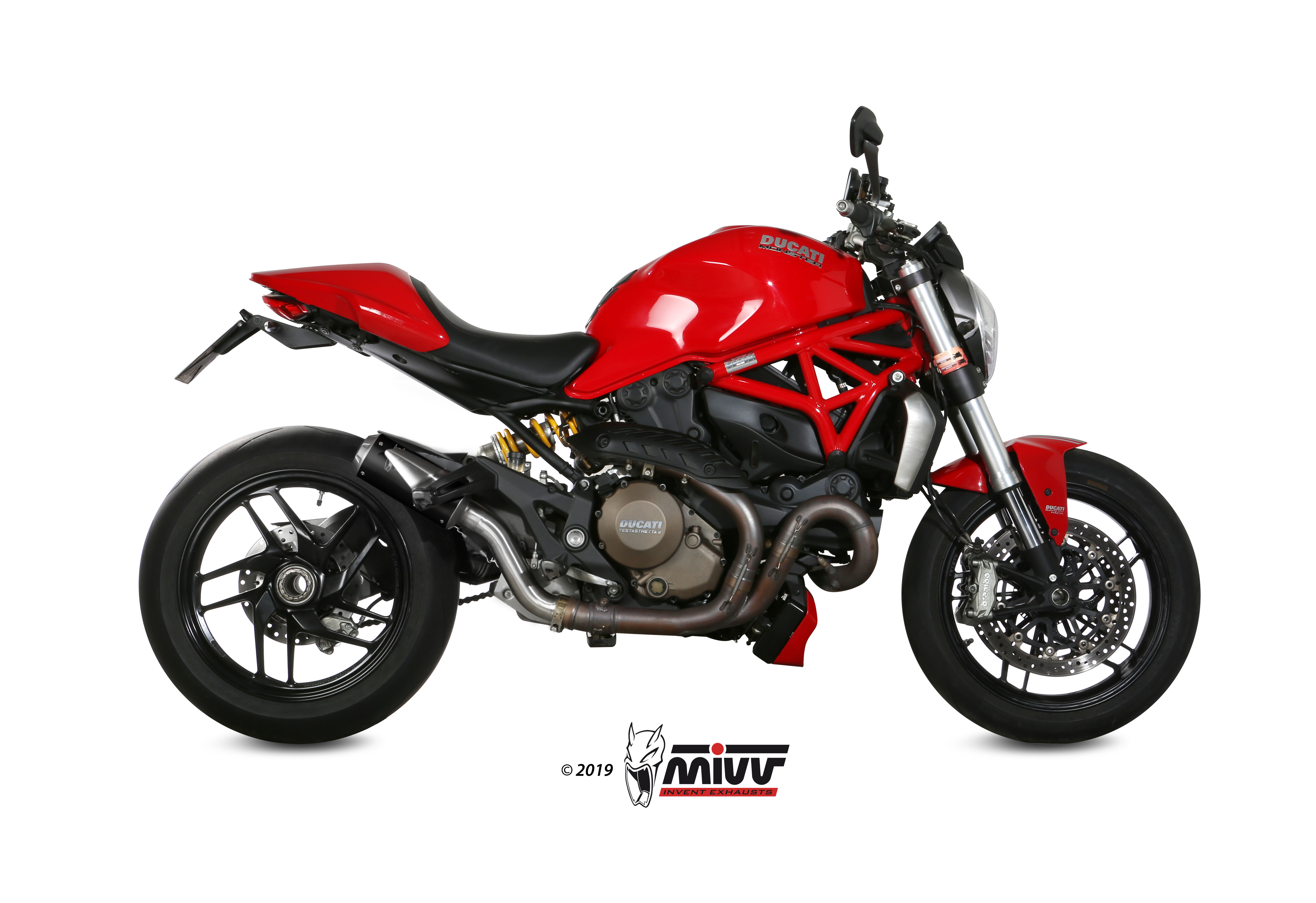 MIVV Slip-on, MK3 Black, Standard Exhaust For Ducati Monster 821 14-17, Monster 1200 / S 14-16 MIVV Slip-on, MK3 Black, Standard Exhaust For Ducati Monster 821 14-17, Monster 1200 / S 14-16