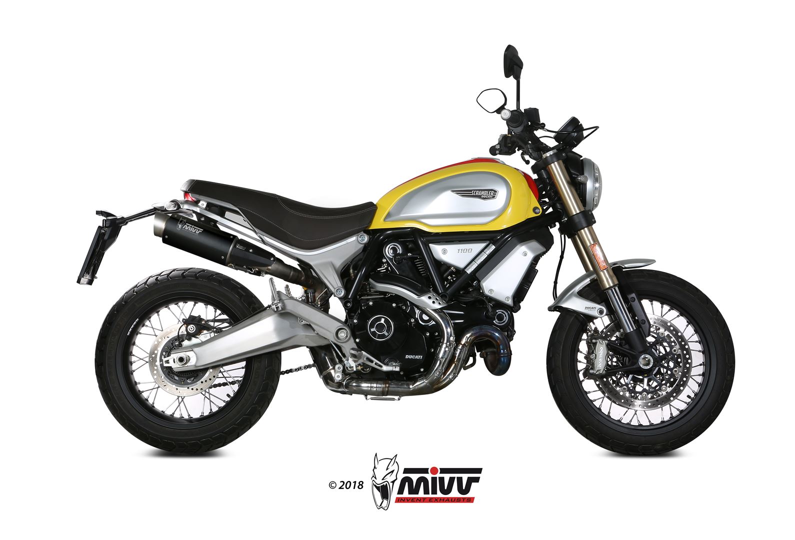 MIVV 2 Slip-on, GPpro Black, Standard Exhaust For Ducati Scrambler 1100 2018-2020 MIVV 2 Slip-on, GPpro Black, Standard Exhaust For Ducati Scrambler 1100 2018-2020