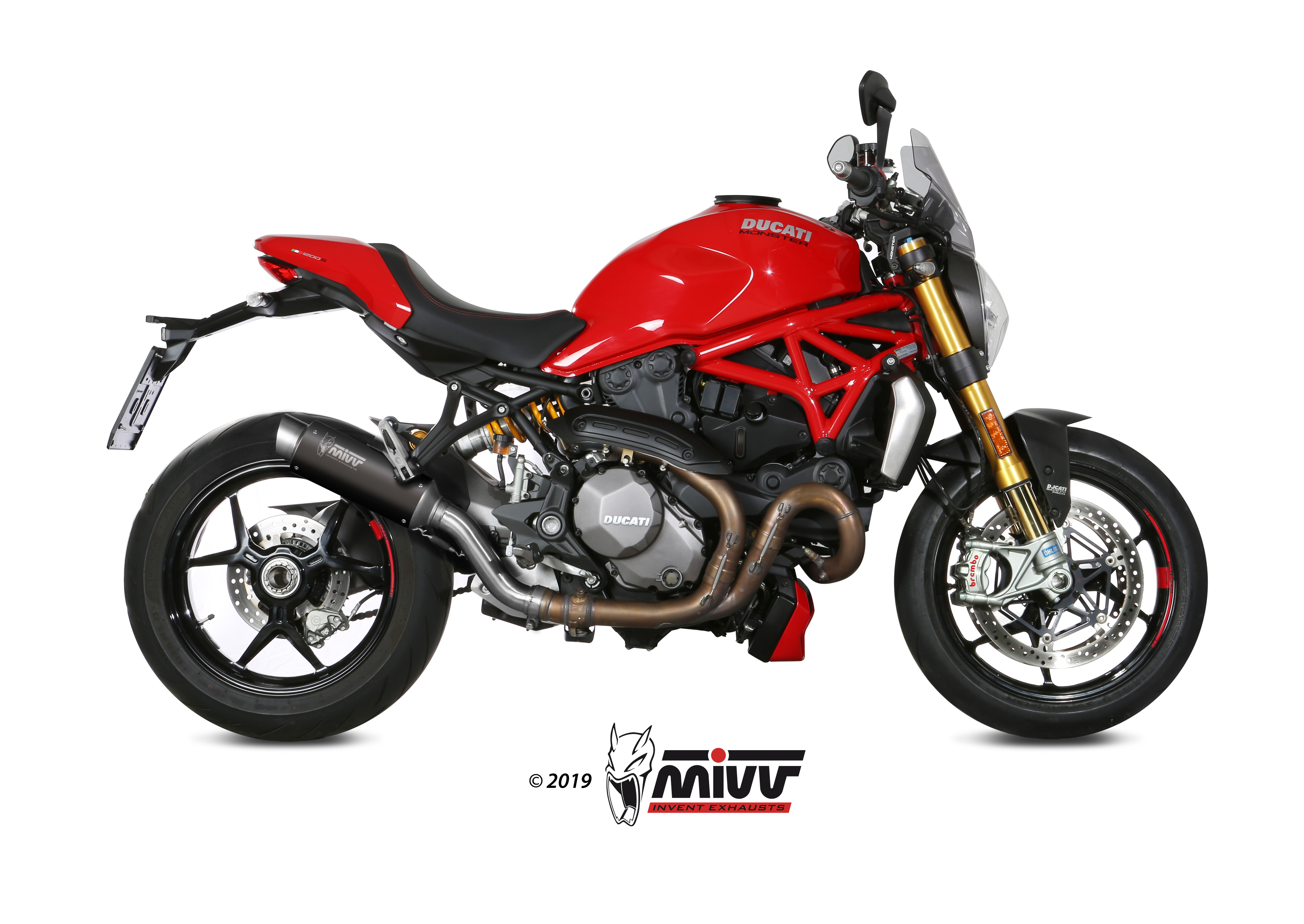 MIVV Slip-on, GPpro Black, Standard Exhaust For Ducati Monster 821 18-20, Monster 1200 17-21 MIVV Slip-on, GPpro Black, Standard Exhaust For Ducati Monster 821 18-20, Monster 1200 17-21
