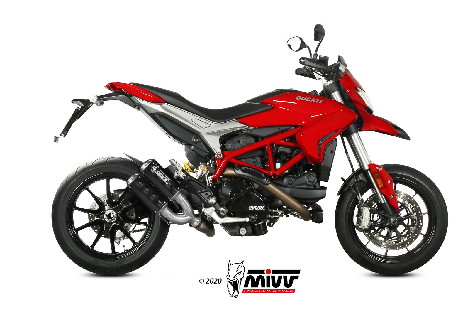MIVV 2 Slip-on, MK3 Carbon, Standard Exhaust For Ducati Hypermotard 939 2016-2018 MIVV 2 Slip-on, MK3 Carbon, Standard Exhaust For Ducati Hypermotard 939 2016-2018