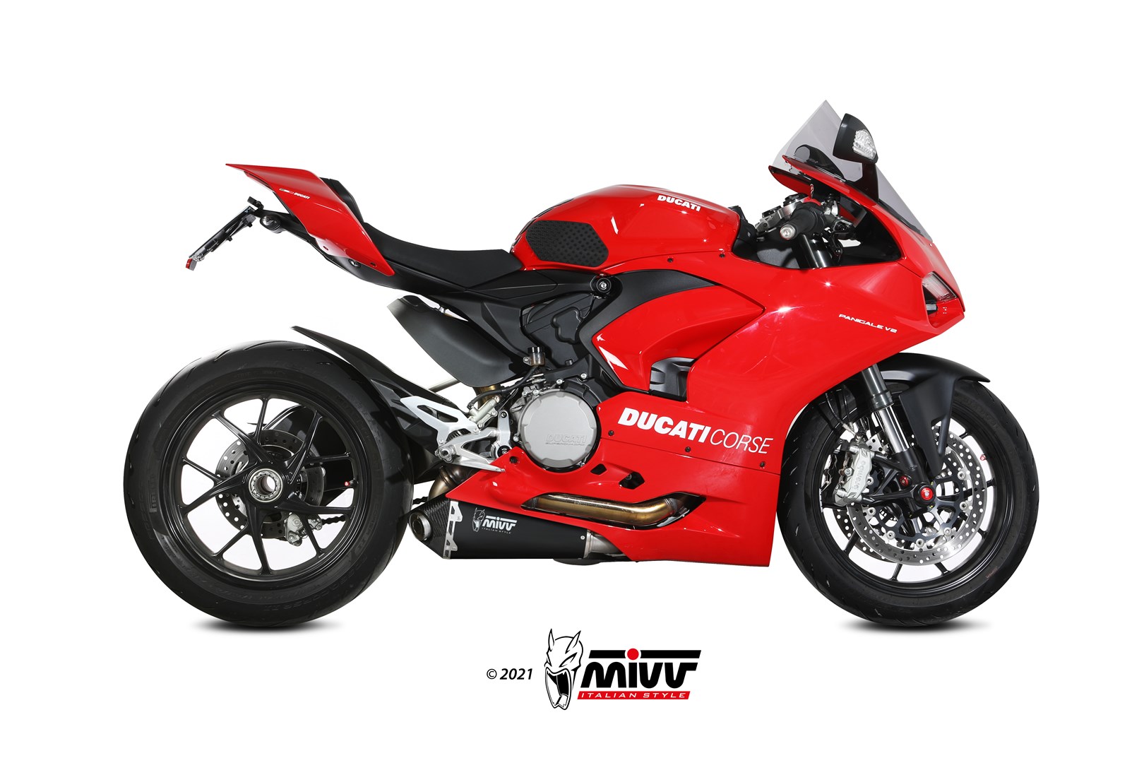 MIVV 2 Slip-on, Delta Race Black, Standard Exhaust For Ducati Panigale V2 2020-2021 MIVV 2 Slip-on, Delta Race Black, Standard Exhaust For Ducati Panigale V2 2020-2021