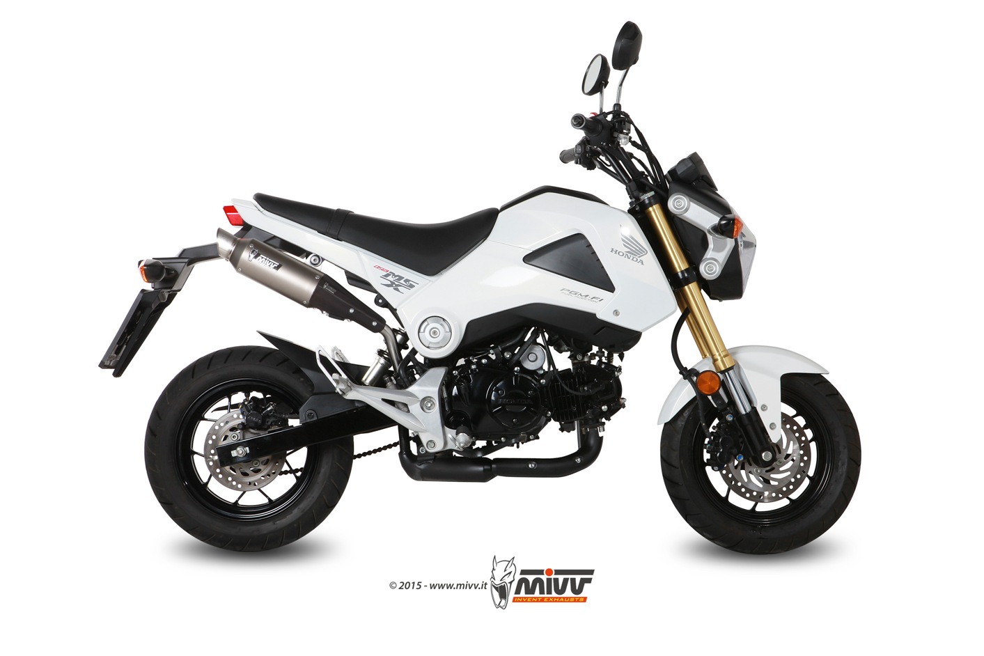 MIVV Slip-on, M2 Stainless Steel, Standard Exhaust For Honda Grom (msx 125) 2013-2015 MIVV Slip-on, M2 Stainless Steel, Standard Exhaust For Honda Grom (msx 125) 2013-2015